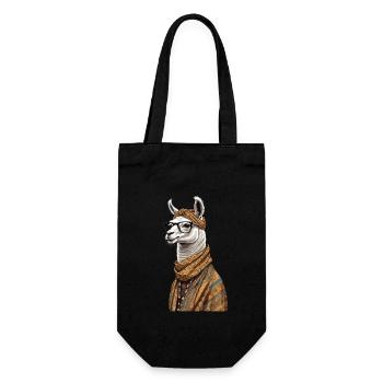 Lama Liebende Mama Lustiges Mutter Design - Geschenkbeutel für Flaschen - Schwarz - Vorne