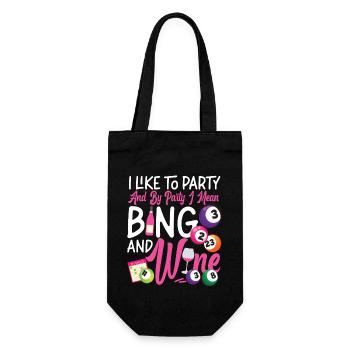 Bingo Player Wine I Like To Party - Geschenkbeutel für Flaschen - Schwarz - Vorne