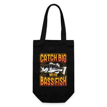 Fangen Sie groß mit Barschfischen - Geschenkbeutel für Flaschen - Schwarz - Vorne