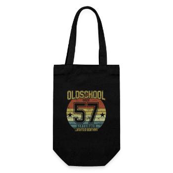 September 1957 - Geburtstag im September Oldschool - Geschenkbeutel für Flaschen - Schwarz - Vorne