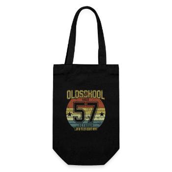 October 1957 - Geburtstag im Oktober Oldschool - Geschenkbeutel für Flaschen - Schwarz - Vorne