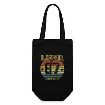 July 1987 - Geburtstag im Juli Oldschool - Geschenkbeutel für Flaschen - Schwarz - Vorne