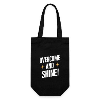 Überwinde Und Strahle Wie Ein Stern - Geschenkbeutel für Flaschen - Schwarz - Vorne