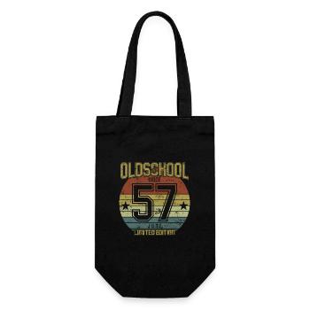June 1957 - Geburtstag im Juni Oldschool - Geschenkbeutel für Flaschen - Schwarz - Vorne