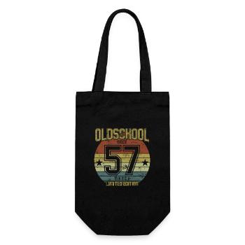 March 1957 - Geburtstag im März Oldschool - Geschenkbeutel für Flaschen - Schwarz - Vorne