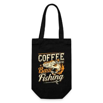 Bass Fisherman Coffee Largemouth Bass Coffee Lover - Geschenkbeutel für Flaschen - Schwarz - Vorne