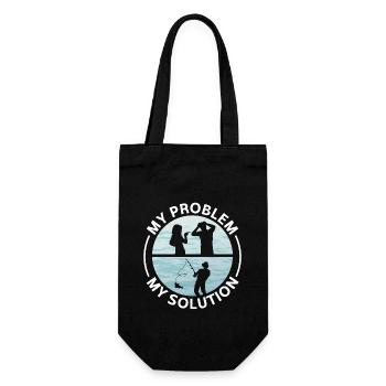 Pêcheur d’achigan Mon problème Mon pictogramme Papa Maman - Sac à bouteille - noir - Devant