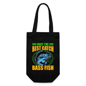 Nur der beste Fang Barschfische - Geschenkbeutel für Flaschen - Schwarz - Vorne