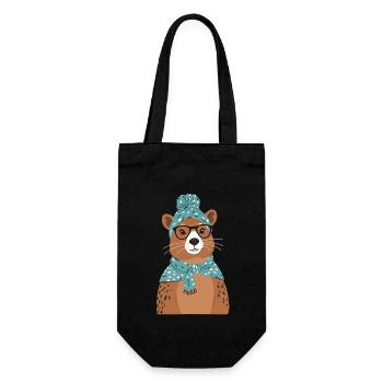 Drôle Capymama Capybara Maman - Sac à bouteille - noir - Devant