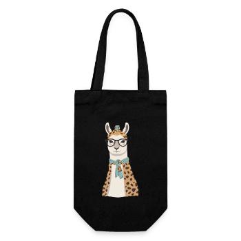 Funny Llama Alpaca Design for Mother's Day - Gift Bag for Bottles - black - Front