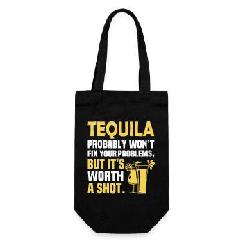 Tequila wird Ihre Probleme wahrscheinlich nicht lösen, aber er ist es - Geschenkbeutel für Flaschen - Schwarz - Vorne