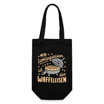 Funny pun waffles baking food - Gift Bag for Bottles - black - Front
