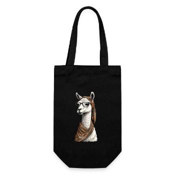 Llama Loving Mom Funny Alpaca Design - Gift Bag for Bottles - black - Front