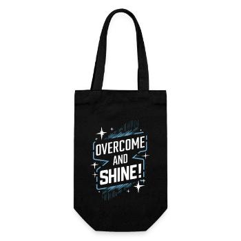 Überwinde Und Strahle Motivation - Geschenkbeutel für Flaschen - Schwarz - Vorne