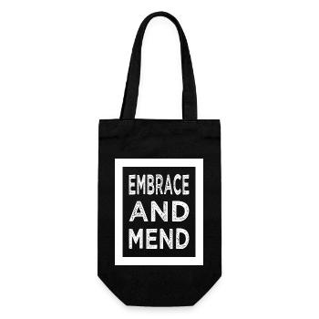 emotional support funny sayings supportive friends - Gift Bag for Bottles - black - Front