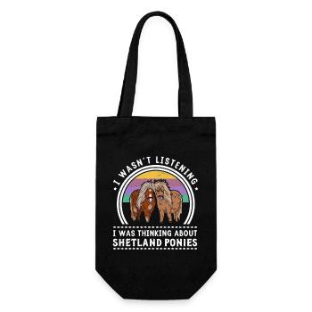 Shetland Shetty Pony Reiterin Sport Mädchen - Geschenkbeutel für Flaschen - Schwarz - Vorne