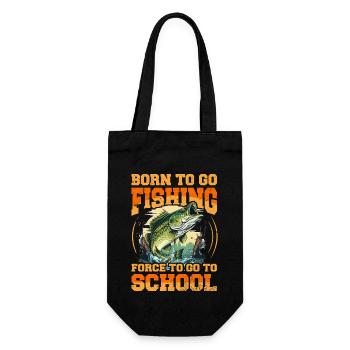 Né pour aller pêcher, forcé d’aller à l’école - Sac à bouteille - noir - Devant
