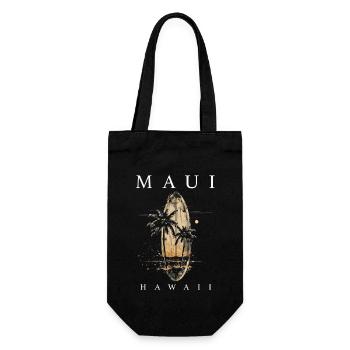 Maui Hawaii Surfen Surfer Geschenk - Geschenkbeutel für Flaschen - Schwarz - Vorne