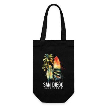 San Diego Kalifornien Surfen Surfer - Geschenkbeutel für Flaschen - Schwarz - Vorne