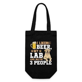 Yellow Labrador Retriever - Gift Bag for Bottles - black - Front