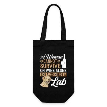 Labrador Retriever jaune - Sac à bouteille - noir - Devant