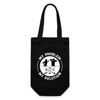 Pêcheur à la mouche Mon problème Mon pictogramme Papa Maman - Sac à bouteille - noir - Devant