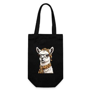 Funny Llama Alpaca Design for Loving Moms - Gift Bag for Bottles - black - Front