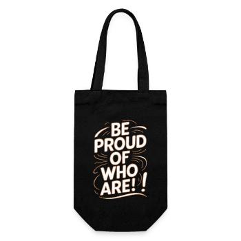 Sei Stolz Auf Dich Selbst Motivation - Geschenkbeutel für Flaschen - Schwarz - Vorne