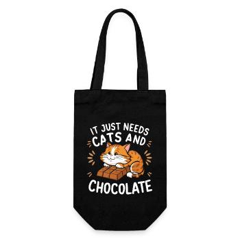 Chocolate Lover Cat Funny Saying Sweet Food - Gift Bag for Bottles - black - Front