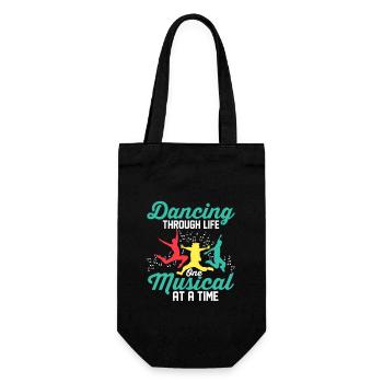 Dancing Through Life, One Muiscal At A Time Singin - Gift Bag for Bottles - black - Front