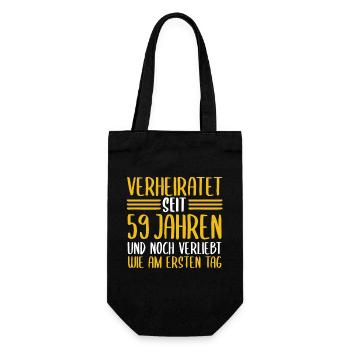 Ehe Gezeitenhochzeit 59 Jahre Verheiratet Hochzeit - Geschenkbeutel für Flaschen - Schwarz - Vorne