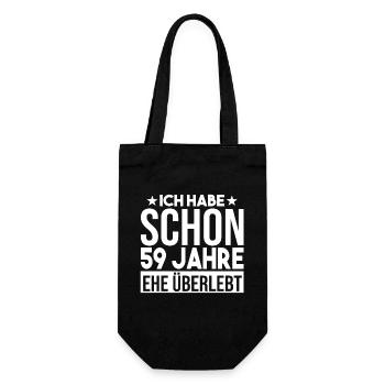 Ehe Gezeitenhochzeit 59 Jahre Verheiratet Hochzeit - Geschenkbeutel für Flaschen - Schwarz - Vorne