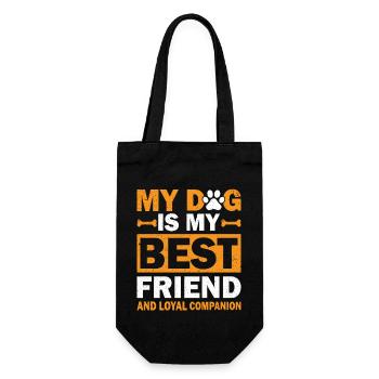 Mon chien est mon meilleur ami et mon fidèle compagnon - Sac à bouteille - noir - Devant