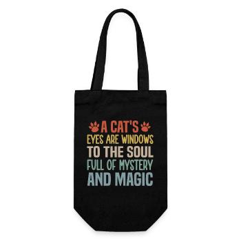 A Cat's Eyes Are Windows To The Soul, Full Of Myst - Gift Bag for Bottles - black - Front