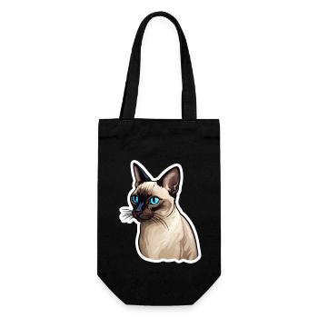 Siamkatze - Geschenkbeutel für Flaschen - Schwarz - Vorne