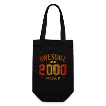 March 2000 - Birthday in March Awesome - Gift Bag for Bottles - black - Front