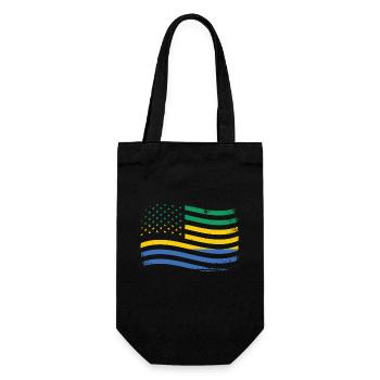 Gabonese Roots and Gabon American Flag - Gift Bag for Bottles - black - Front