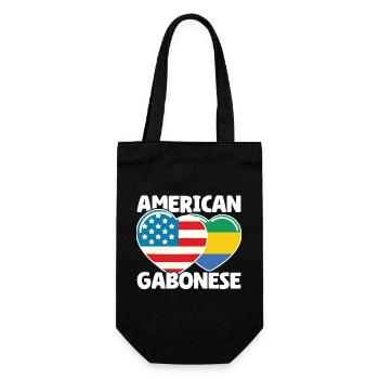 Gabonese Roots and Gabon American Flag - Gift Bag for Bottles - black - Front