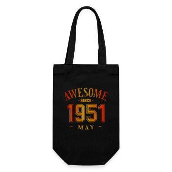 May 1951 - Birthday in May Awesome - Gift Bag for Bottles - black - Front