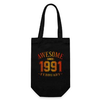 Février 1991 - Anniversaire en février Génial - Sac à bouteille - noir - Devant