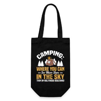 Camping: Where You Can See More Stars In The Sky T - Gift Bag for Bottles - black - Front