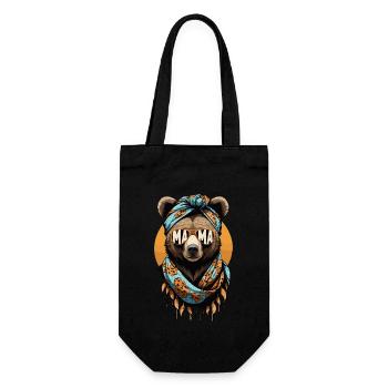 Funny Mom Bear Mother Bear Bear Lover - Gift Bag for Bottles - black - Front