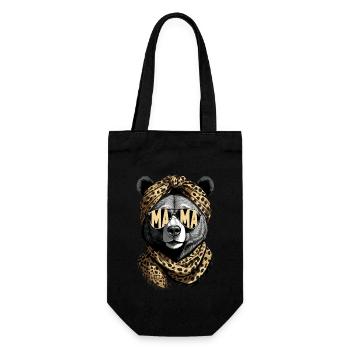 Funny Mom Bear Mother Bear Mother's Day - Gift Bag for Bottles - black - Front