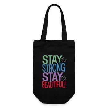 Restez fort restez beau Motif - Sac à bouteille - noir - Devant