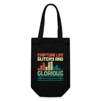 Chiptune Music Lover Groove to the Bleeps and Bloo - Gift Bag for Bottles - black - Front