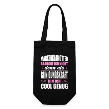 Markenklamotten Brauche Ich Nicht Reinigungskraft - Geschenkbeutel für Flaschen - Schwarz - Vorne