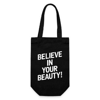 Believe In Your Beauty - Think Positive - Gift Bag for Bottles - black - Front