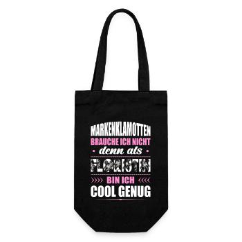 Markenklamotten Brauche Ich Nicht Floristin - Geschenkbeutel für Flaschen - Schwarz - Vorne
