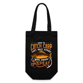 Carp Fishing How To Catch Carp Loves Sport Fishing - Gift Bag for Bottles - black - Front
