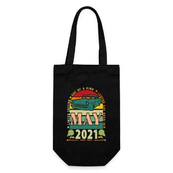 Mai 2021, Mai 2021, Mai 2021 Geburtstagsgeschenk. - Geschenkbeutel für Flaschen - Schwarz - Vorne